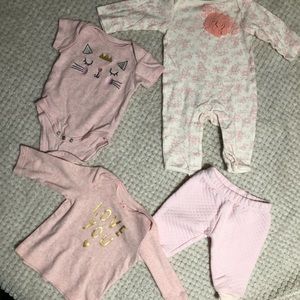 💜4pieces of baby clothes 3m/ 3-6m